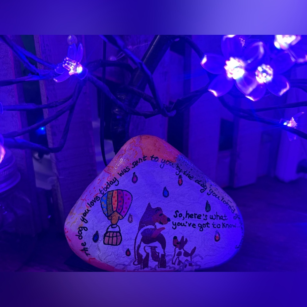 Hand-Painted, Colorful Memory Rock for Dogs - Picture 5 of 12